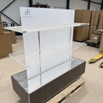 Presentatiemeubel vrijstaand met 2 lades, houtdecor brown